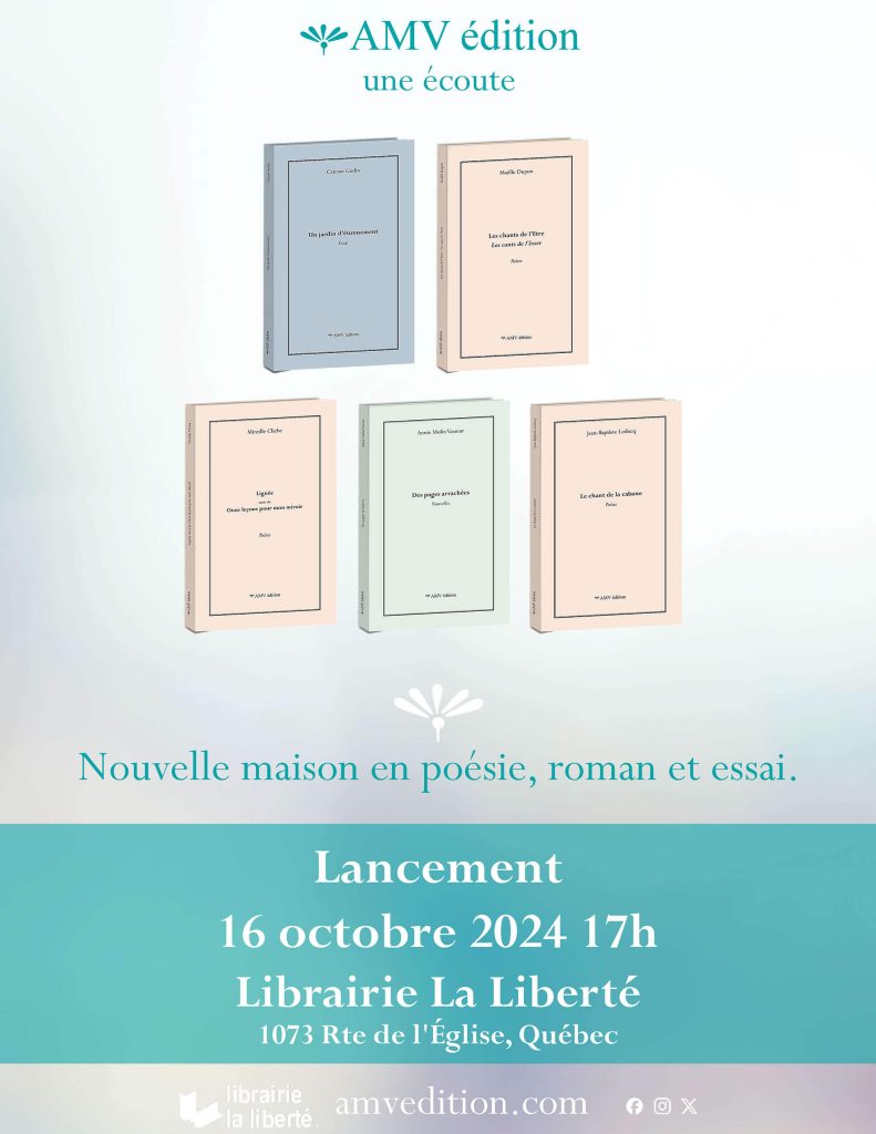 Lancement 16 octobre 2024 17 h - Librairie La Liberté