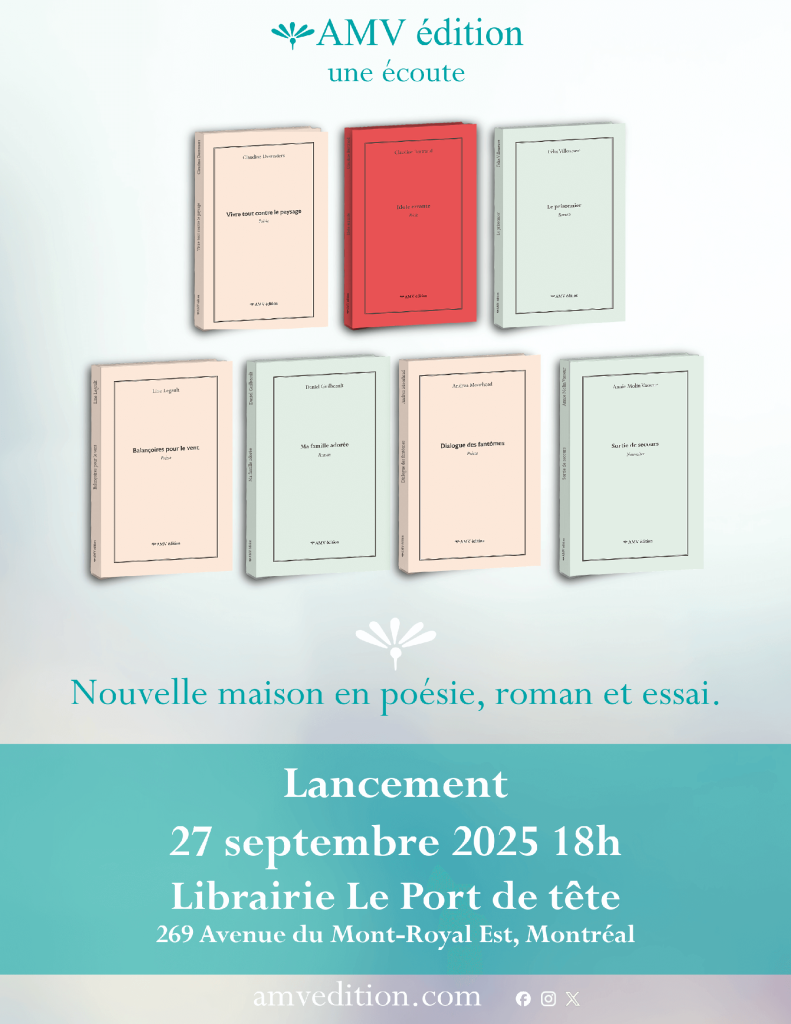 Lancement 27 septembre 2025 18 h - Librairie Le Port de tête